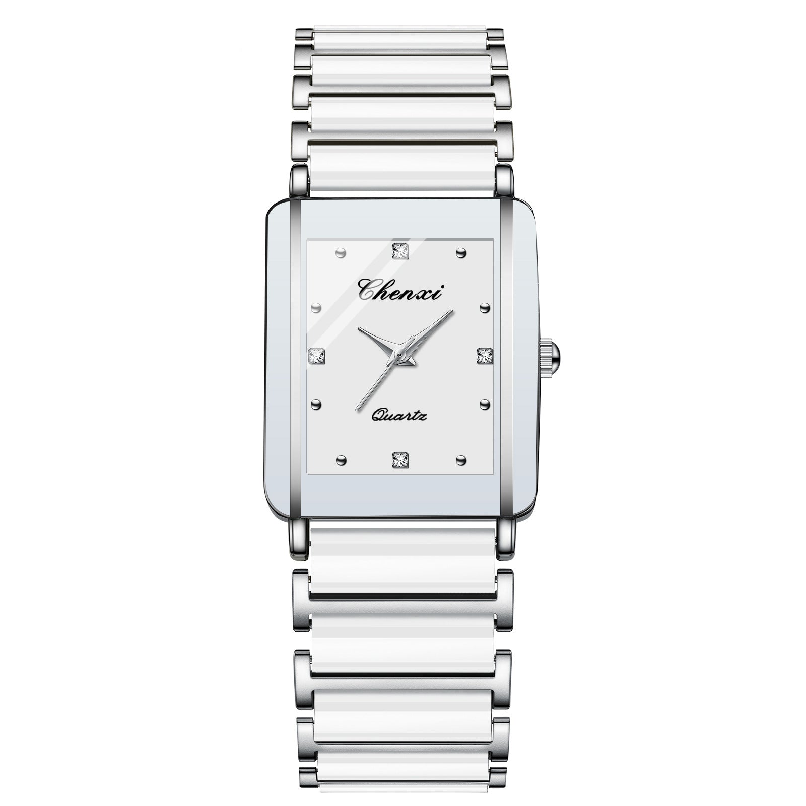 Couple's Square Quartz Watch | Ceramic Strap | His & Hers | 4 Color Sets | CHENXI