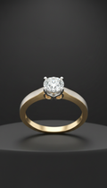 Anillo solitario oro y platino