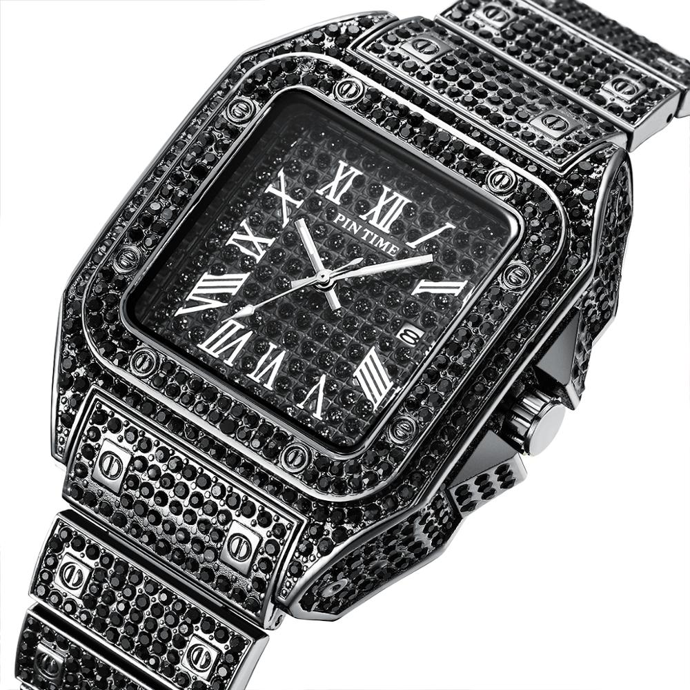 Reloj Cuarzo Cuadrado con Diamantes