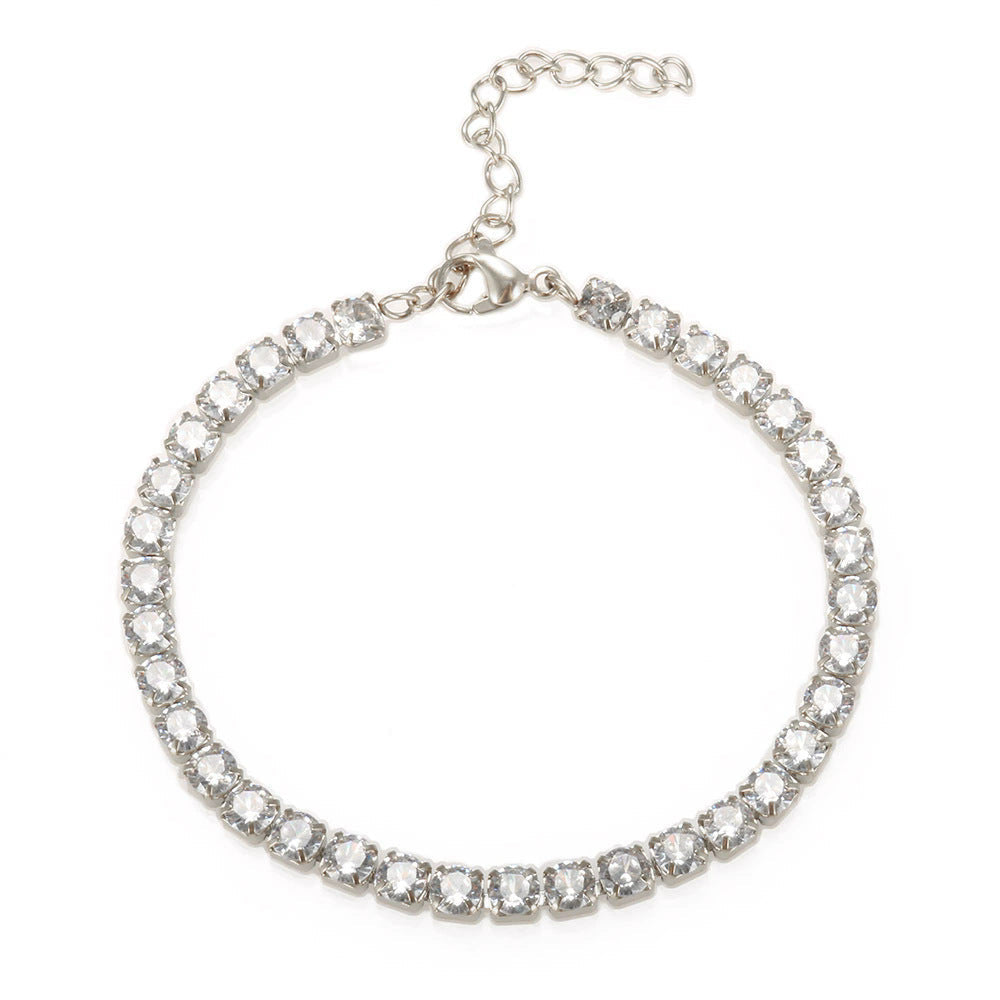 Tennis Bracelet | Crystal Diamond Style | Gold & Silver | Adjustable 17+5cm | Unisex
