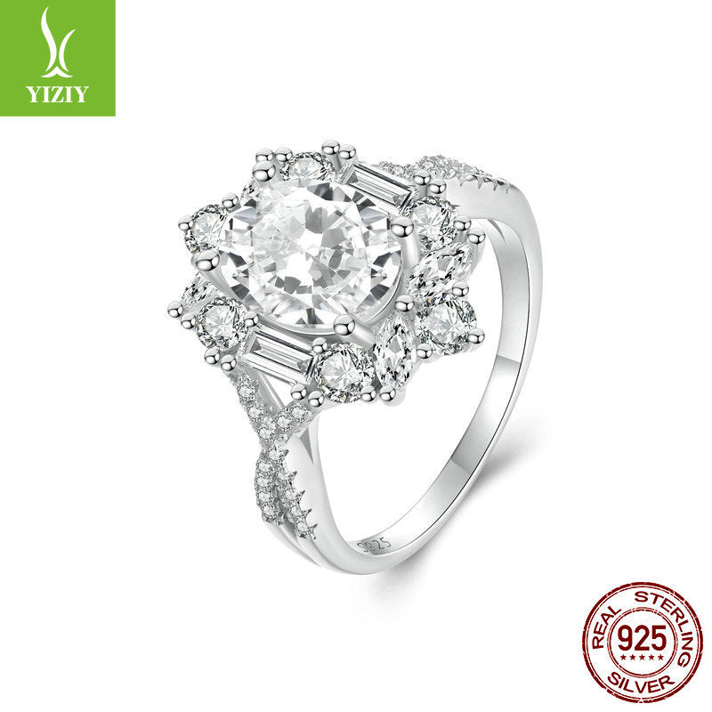 2-Carat Moissanite Diamond Ring | 925 Sterling Silver | Platinum Plated | Certificate Included | Sizes 6-8 US
