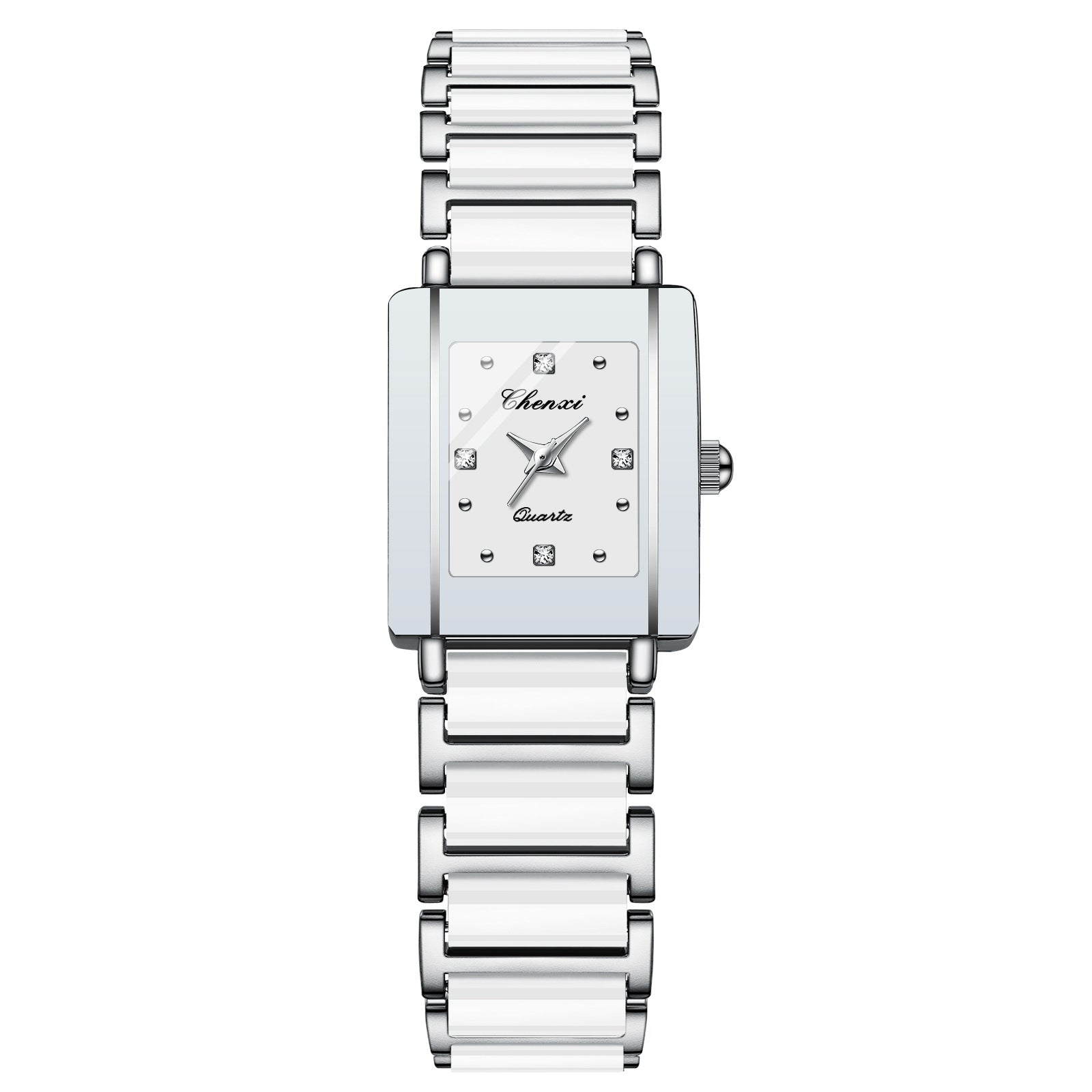 Couple's Square Quartz Watch | Ceramic Strap | His & Hers | 4 Color Sets | CHENXI