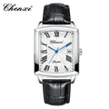 Couple's Casual Rectangular Watch | Genuine Leather Strap | Calendar & Night Light | His & Hers | CHENXI
