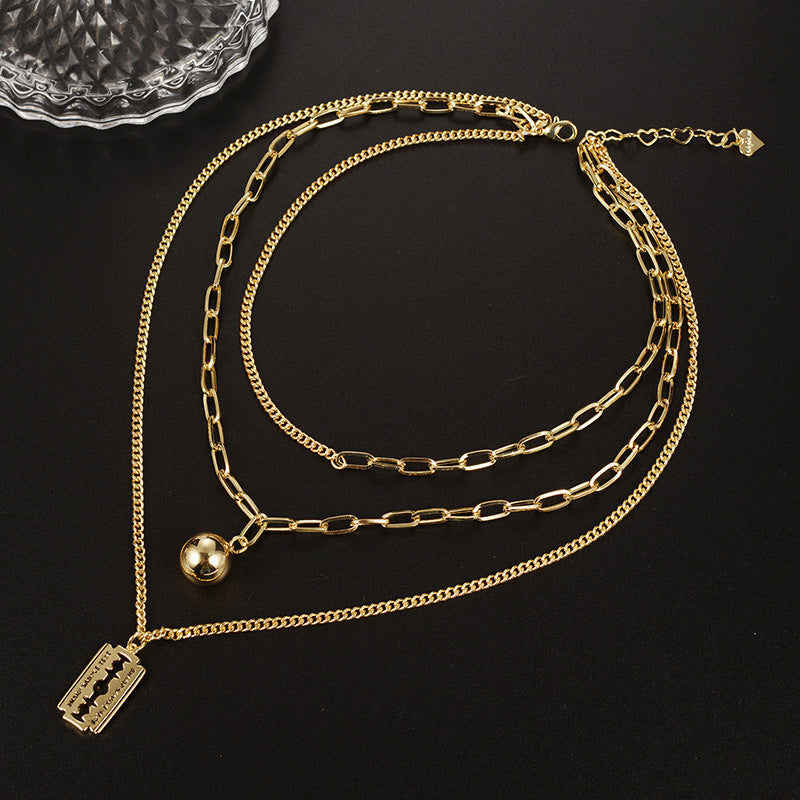 Collar Clavícula Hip-Hop Triple Capa
