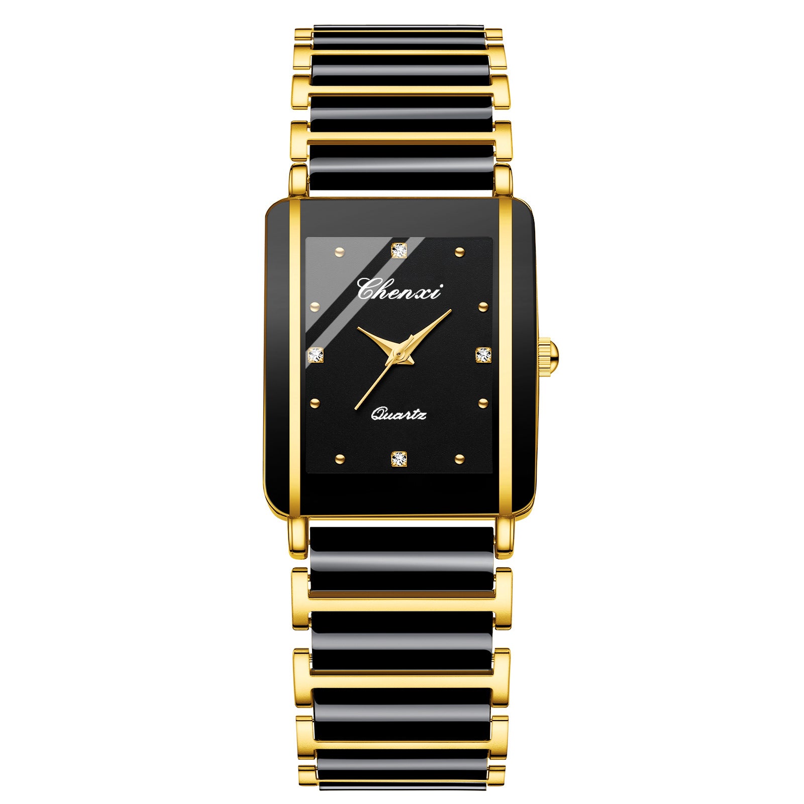 Couple's Square Quartz Watch | Ceramic Strap | His & Hers | 4 Color Sets | CHENXI