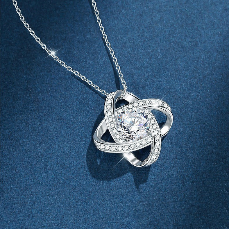 Four-Leaf Clover Necklace | 925 Sterling Silver | Diamond Pendant | Gold & White Gold | Lucky Charm Jewelry