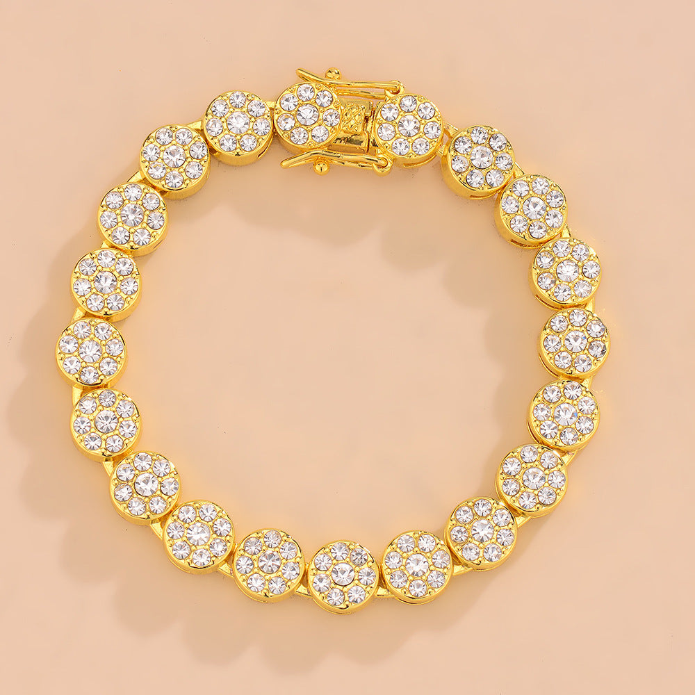 Full Diamond Cuban Chain | AAA Crystal | Gold & Silver | Necklace 45cm or Bracelet 20cm | Hip-Hop Street Jewelry