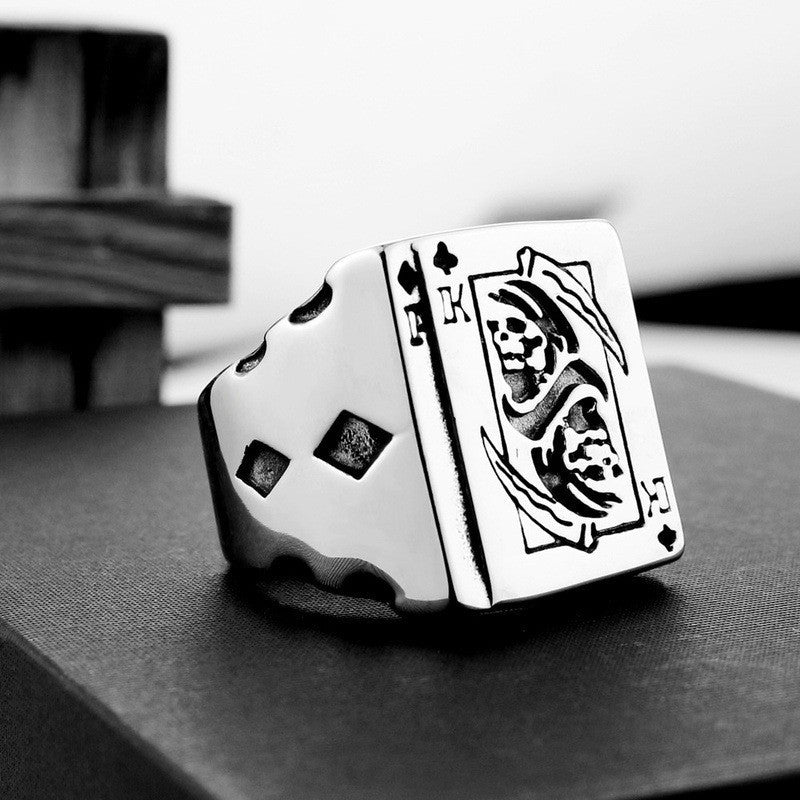 Retro Gothic Ring | Stainless Steel | 22mm Wide | Unisex | Sizes 7-13 US | Dark Statement Ring
