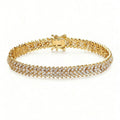 Fashion Chain Bracelet with Fishbone Zircon, Gold and Silver, Elegant Full Diamond Tennis Bracelet for Women, Mother's Day Gift