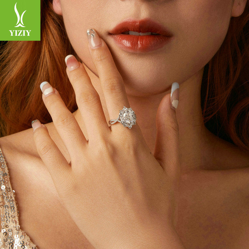 2-Carat Moissanite Diamond Ring | 925 Sterling Silver | Platinum Plated | Certificate Included | Sizes 6-8 US