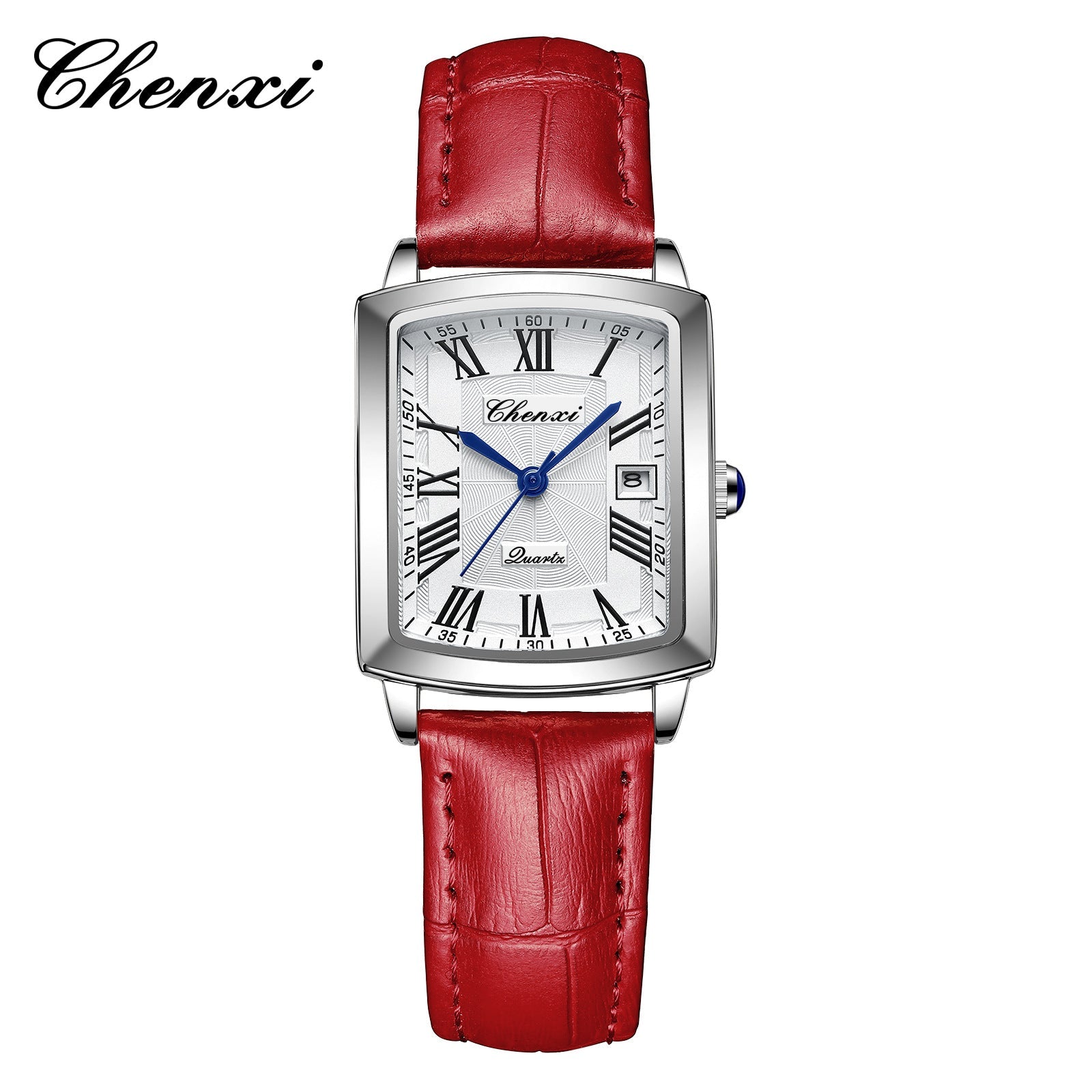 Couple's Casual Rectangular Watch | Genuine Leather Strap | Calendar & Night Light | His & Hers | CHENXI