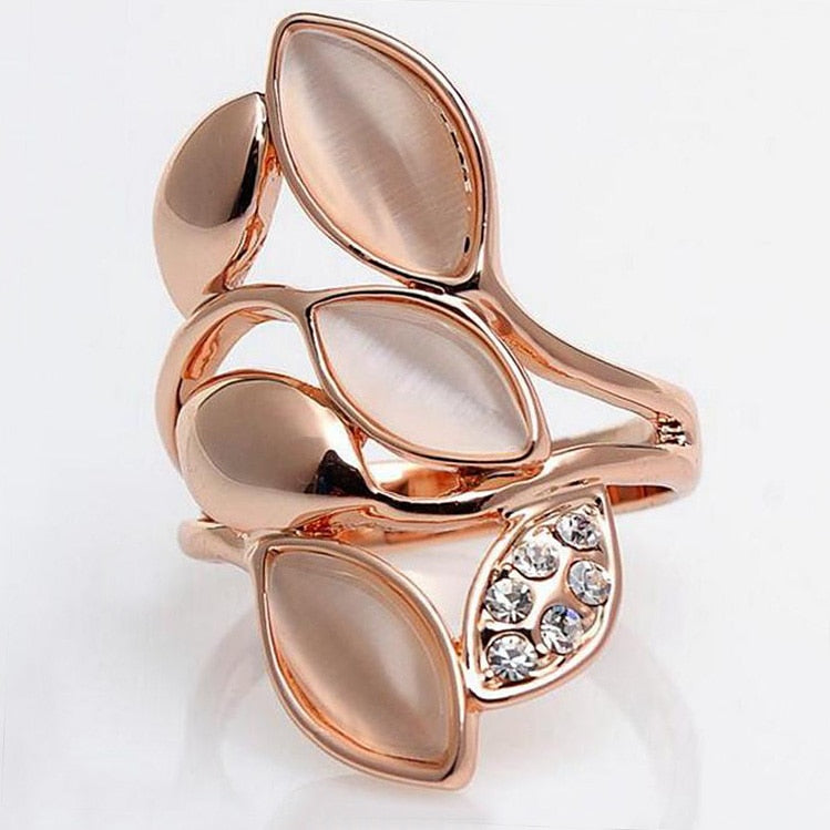 Rose Gold Opal Ring | Copper with Rose Gold Plating | Sizes 6-9 | Women's Engagement & Wedding Jewelry