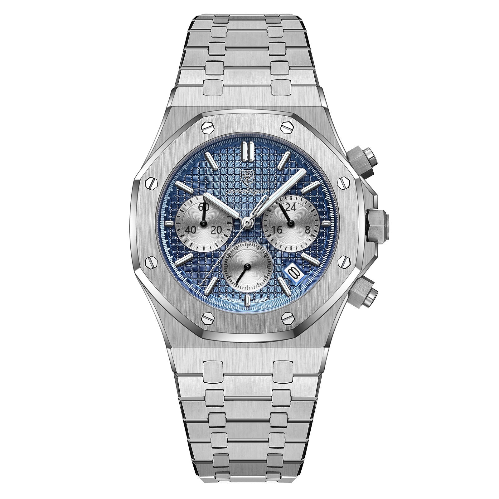 POEDAGAR 926 Men's Chronograph Watch | Stainless Steel | 42mm | 10 Styles | Rose Gold, Silver & Black