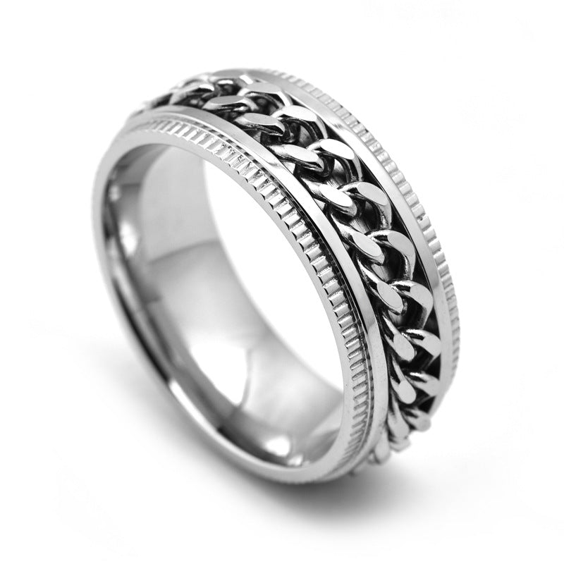 Rotating chain gear ring made of titanium steel