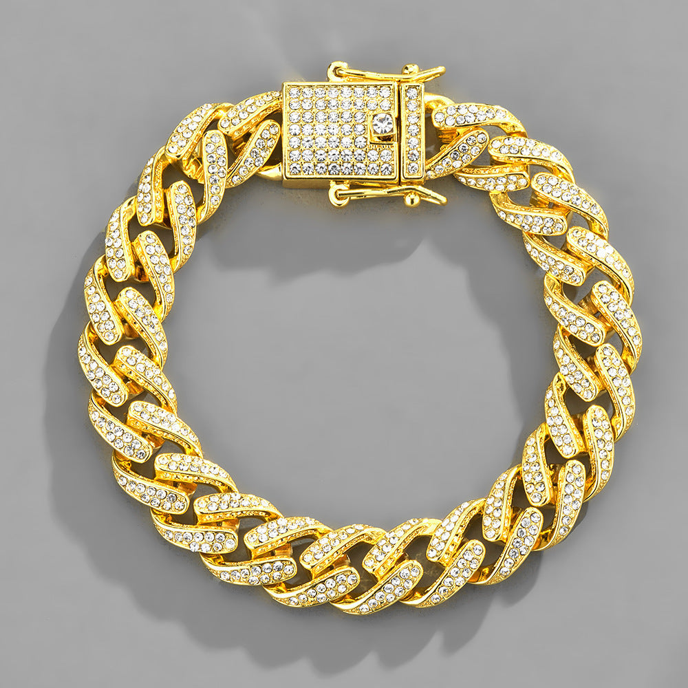 Cadena Cubana Iced Out con Diamantes