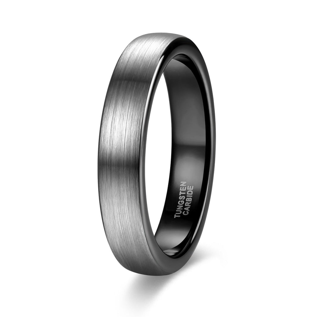 Double-tone Tungsten Steel Ring with 4mm to 8mm Beaded Pulling