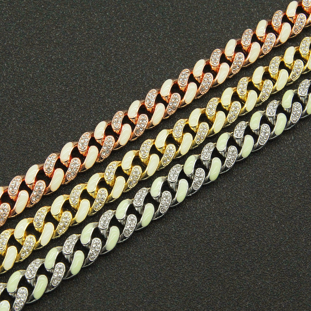 Cadena Cubana Luminosa con Strass