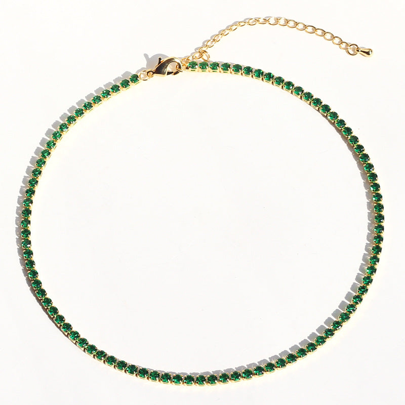 Colorful Zircon Bracelet | 3mm Copper | 7 Colors | Adjustable 33+7cm | Hip-Hop Women's Jewelry