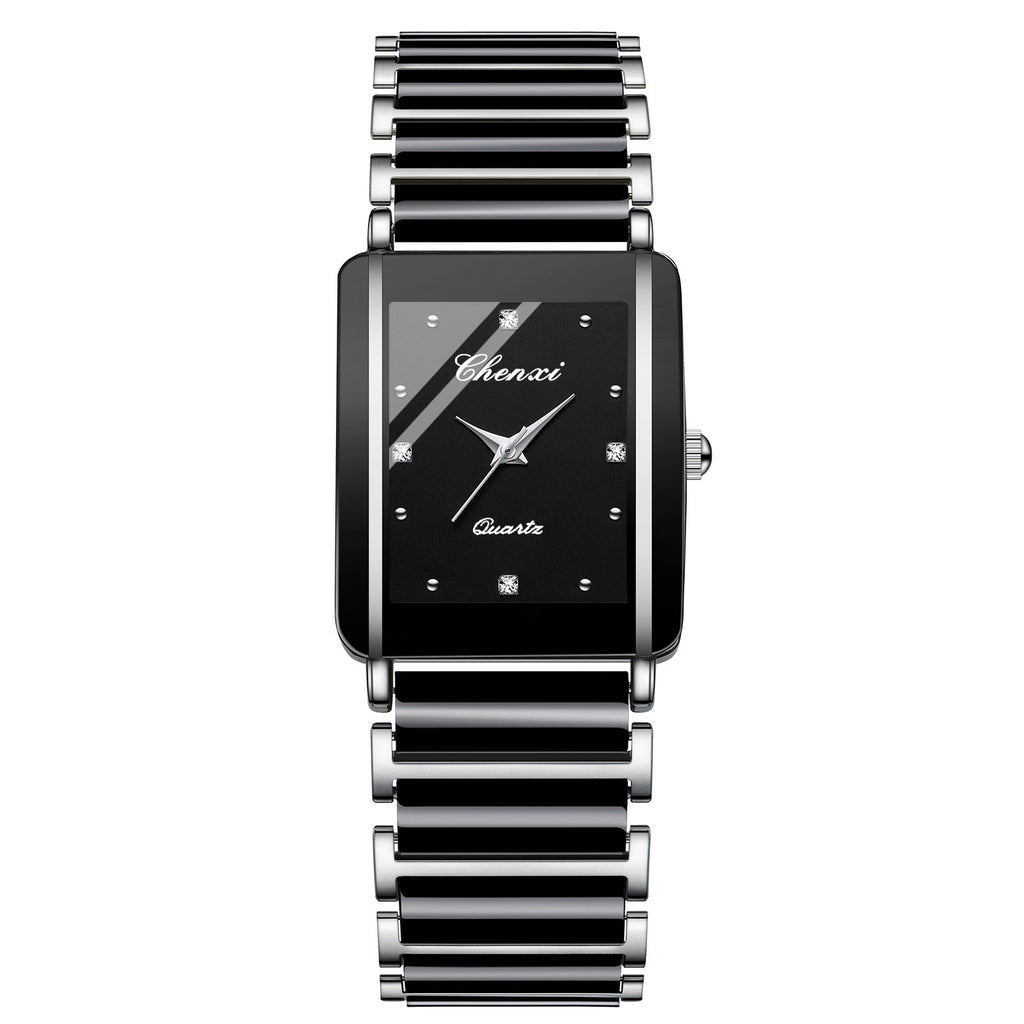 Couple's Square Quartz Watch | Ceramic Strap | His & Hers | 4 Color Sets | CHENXI