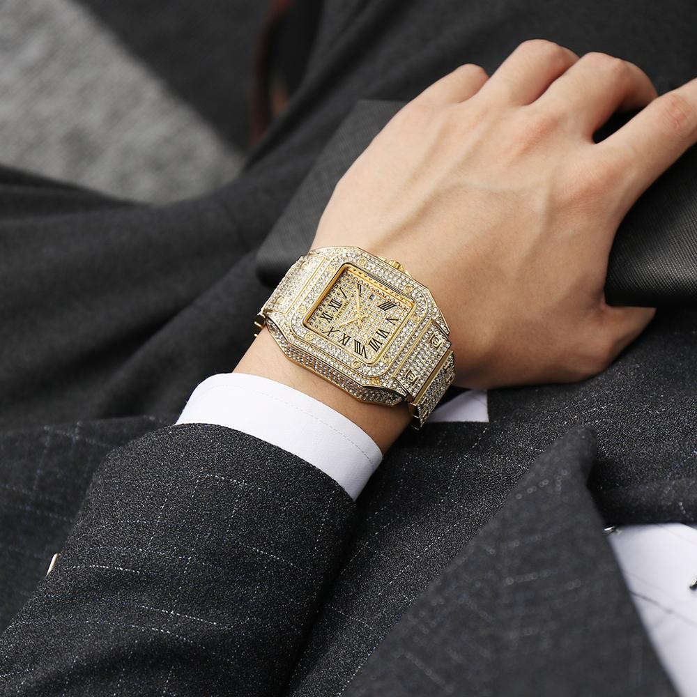 Reloj Cuarzo Cuadrado con Diamantes