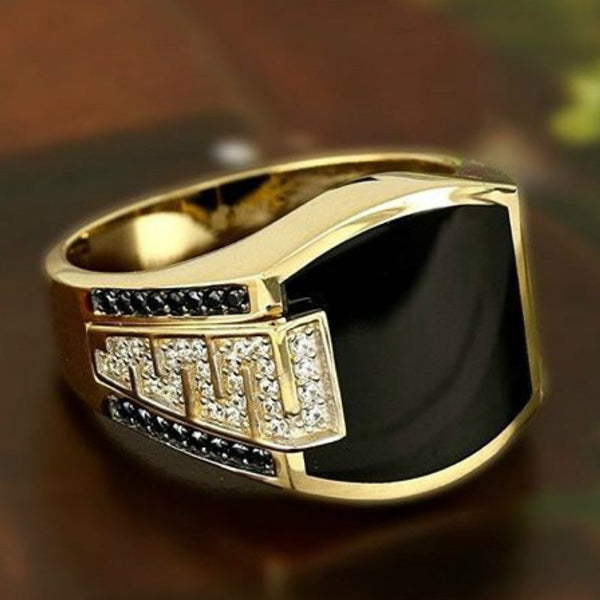 Full Diamond Ring | Hip-Hop Style | Gold & White Gold | Sizes 6-12 US | Men's Statement Ring