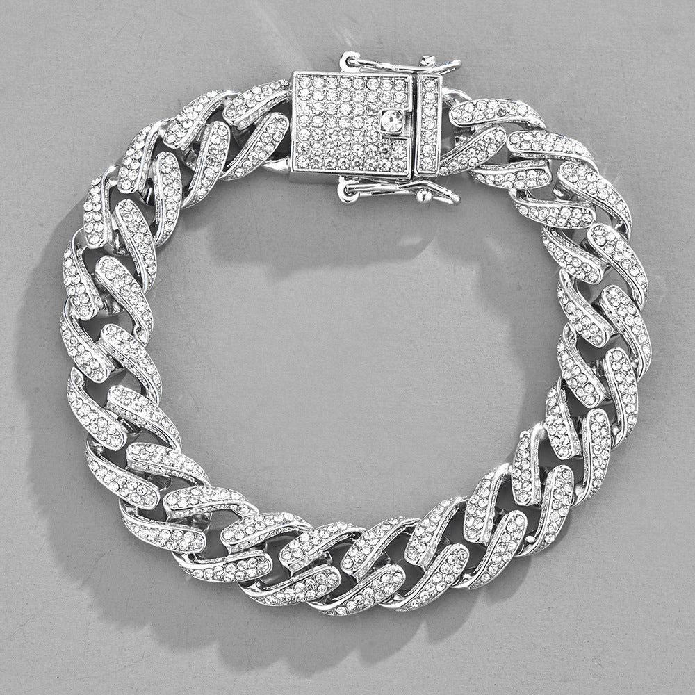 Cadena Cubana Iced Out con Diamantes
