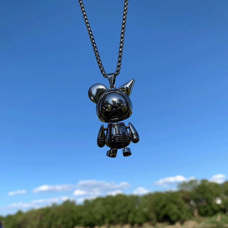 Hip-Hop Animal Pendant Necklace | Titanium Steel Box Chain | Vintage Finish | 51-80cm | Unisex | 80+ Designs