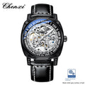 Men's Vintage Skeleton Mechanical Watch | Engraved | Leather or Steel Strap | 42mm | 6 Styles