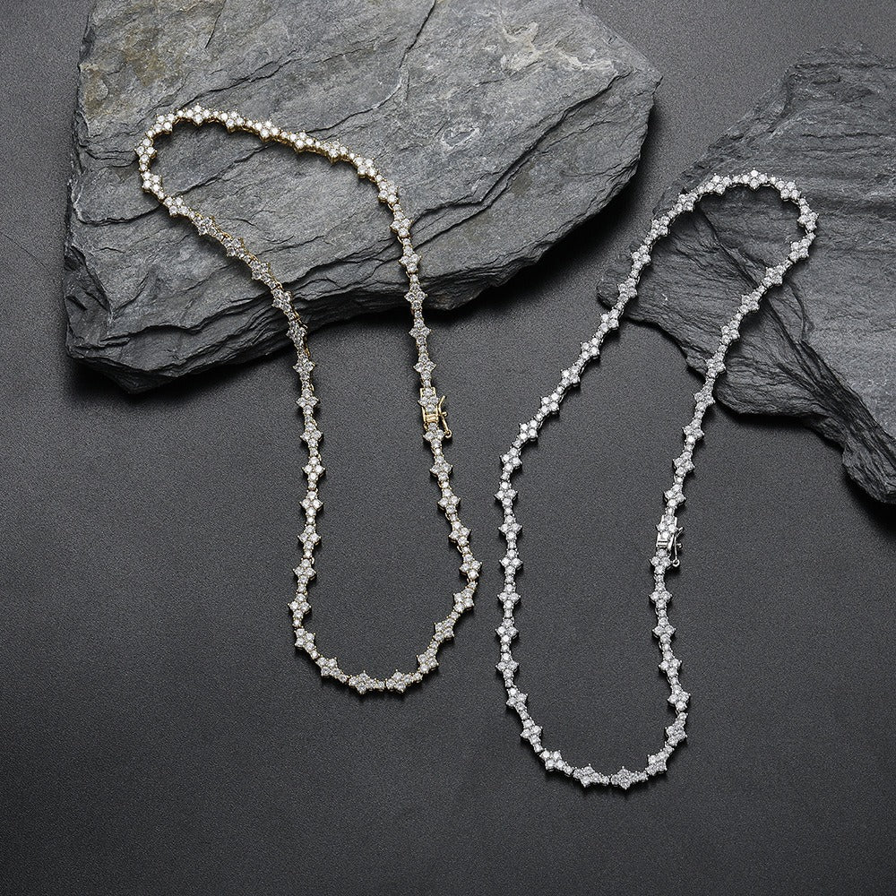 Zircon Tennis Necklace & Bracelet | 3mm Copper | Gold & Silver | Hip-Hop Unisex Jewelry