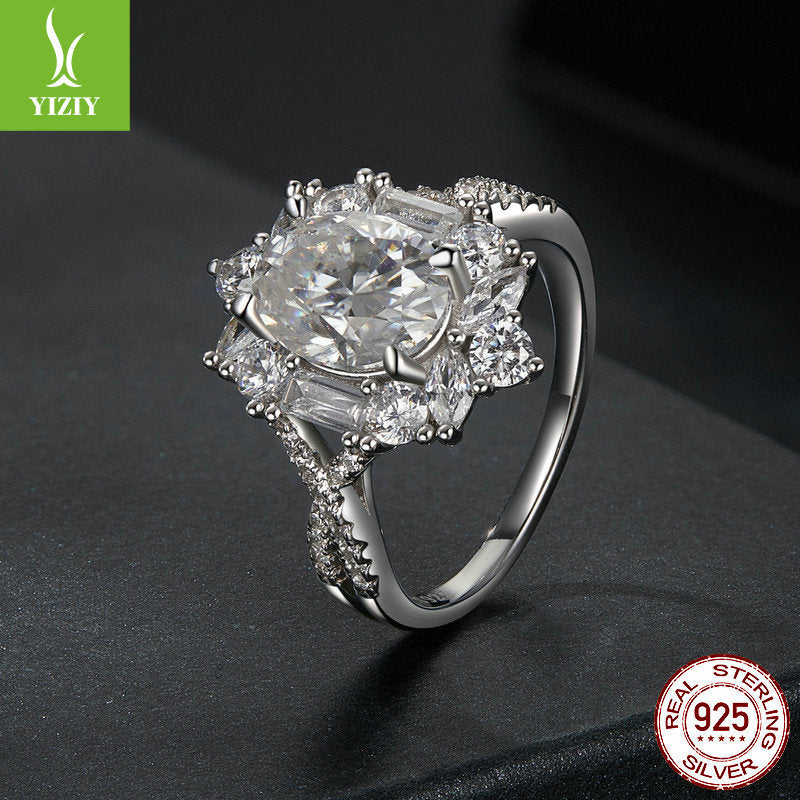 2-Carat Moissanite Diamond Ring | 925 Sterling Silver | Platinum Plated | Certificate Included | Sizes 6-8 US