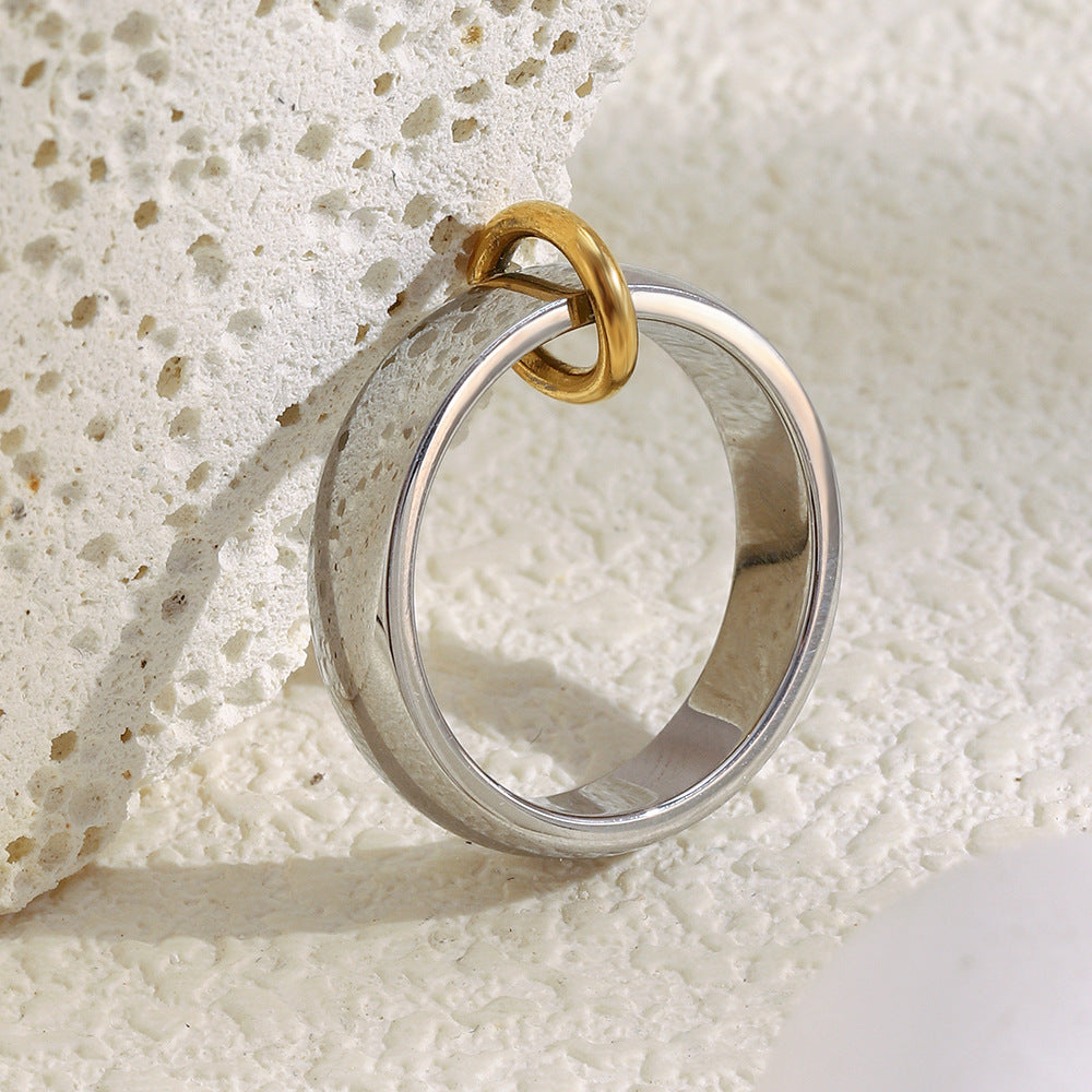 Bicolor Open Ring | 18K Gold Plated Stainless Steel | Minimalist Women's Ring | Sizes 6-8
