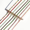 Colorful Zircon Bracelet | 3mm Copper | 7 Colors | Adjustable 33+7cm | Hip-Hop Women's Jewelry