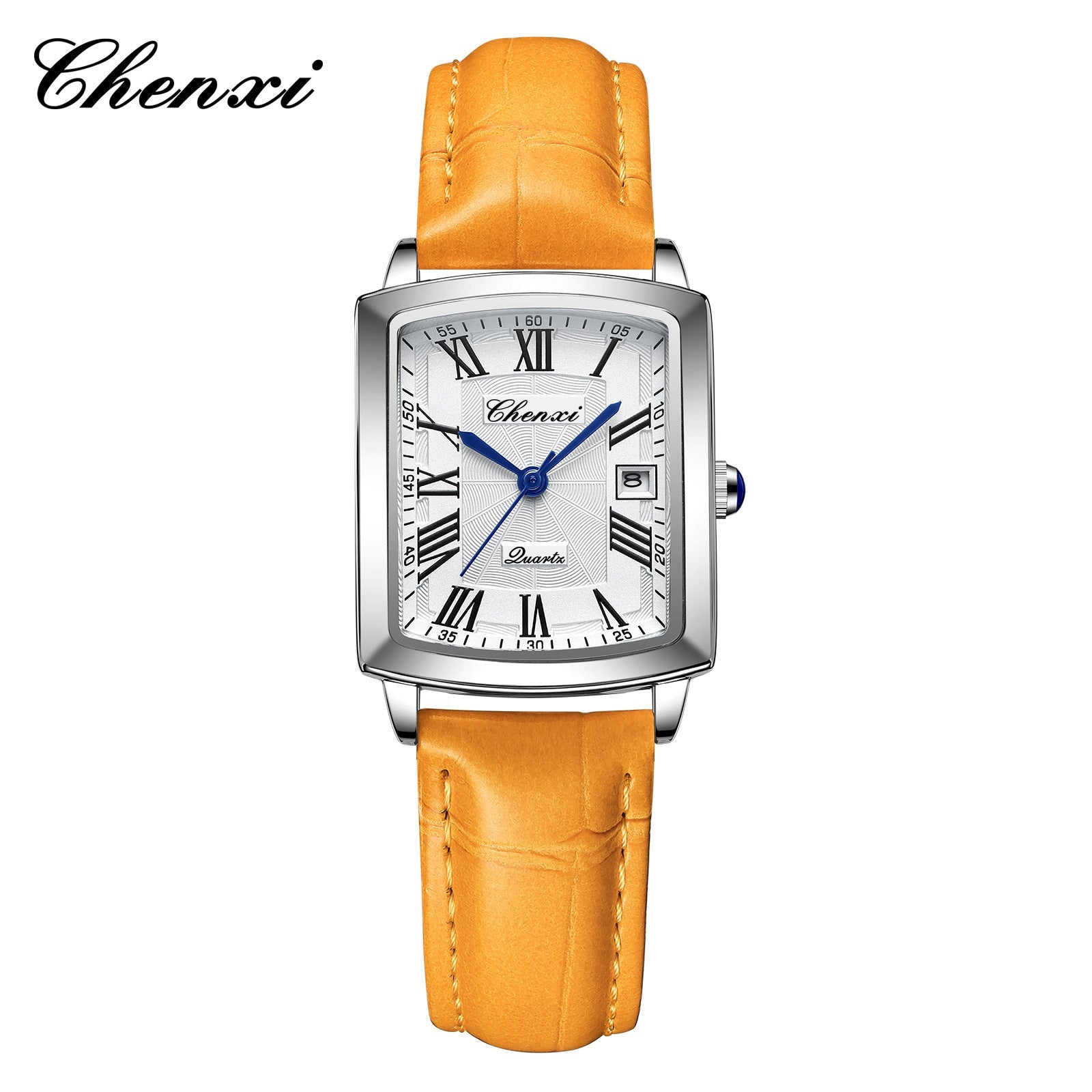 Couple's Casual Rectangular Watch | Genuine Leather Strap | Calendar & Night Light | His & Hers | CHENXI