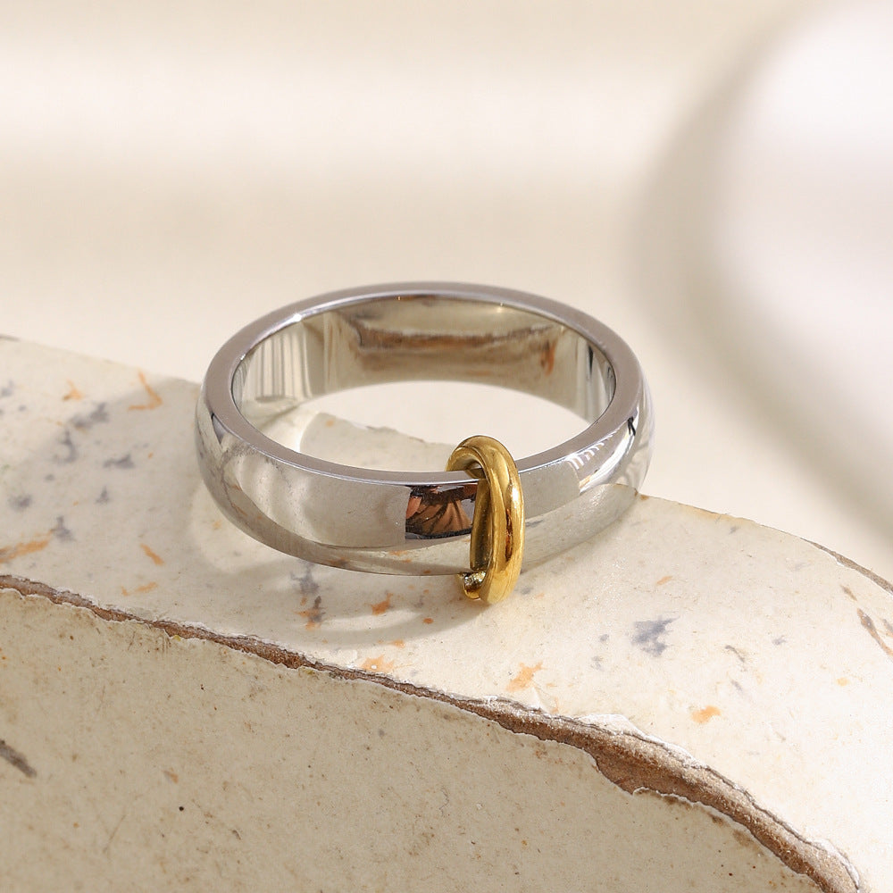 Bicolor Open Ring | 18K Gold Plated Stainless Steel | Minimalist Women's Ring | Sizes 6-8