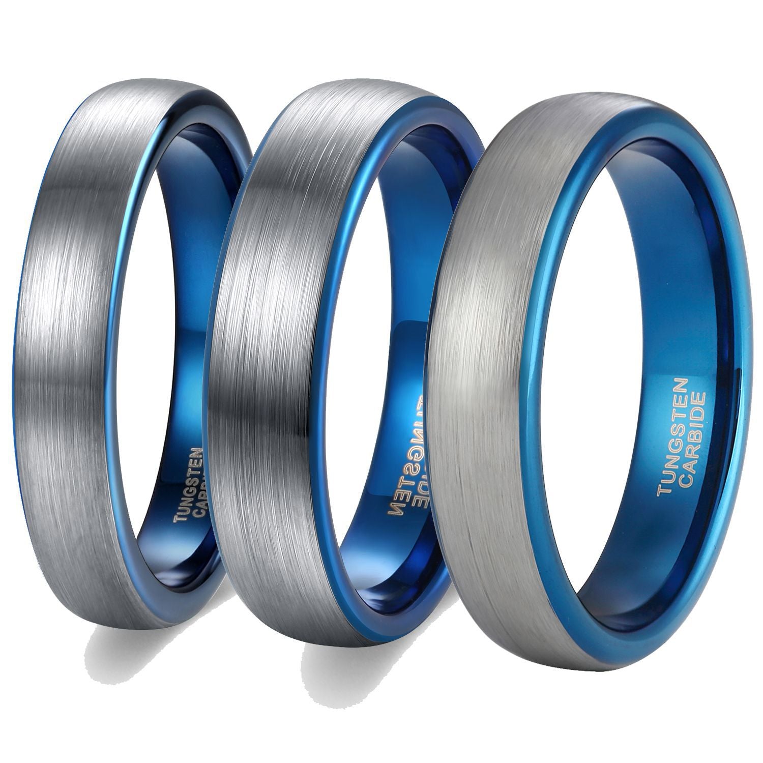 Double-tone Tungsten Steel Ring with 4mm to 8mm Beaded Pulling