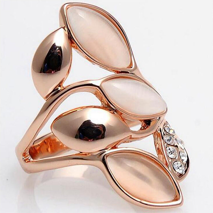 Rose Gold Opal Ring | Copper with Rose Gold Plating | Sizes 6-9 | Women's Engagement & Wedding Jewelry