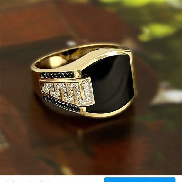 Full Diamond Ring | Hip-Hop Style | Gold & White Gold | Sizes 6-12 US | Men's Statement Ring