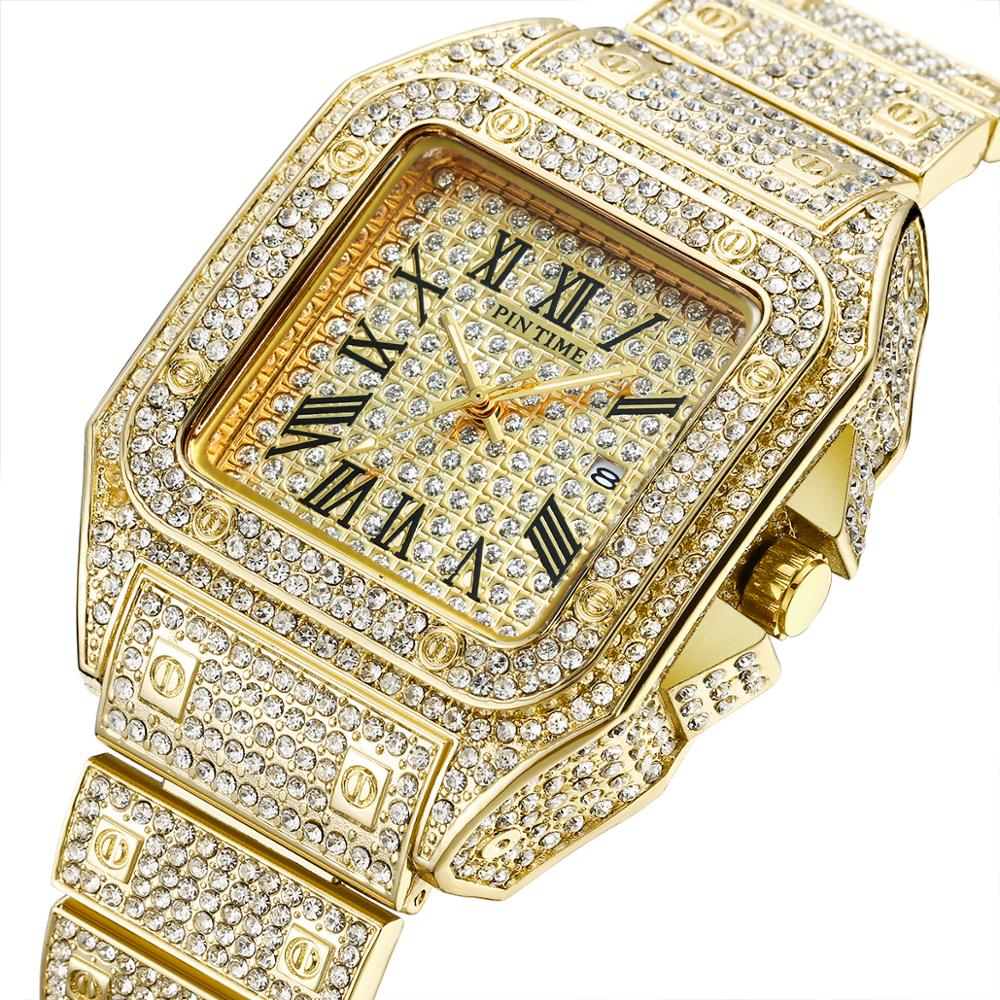 Reloj Cuarzo Cuadrado con Diamantes