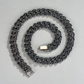 Cadena Cubana 13mm Strass Negro