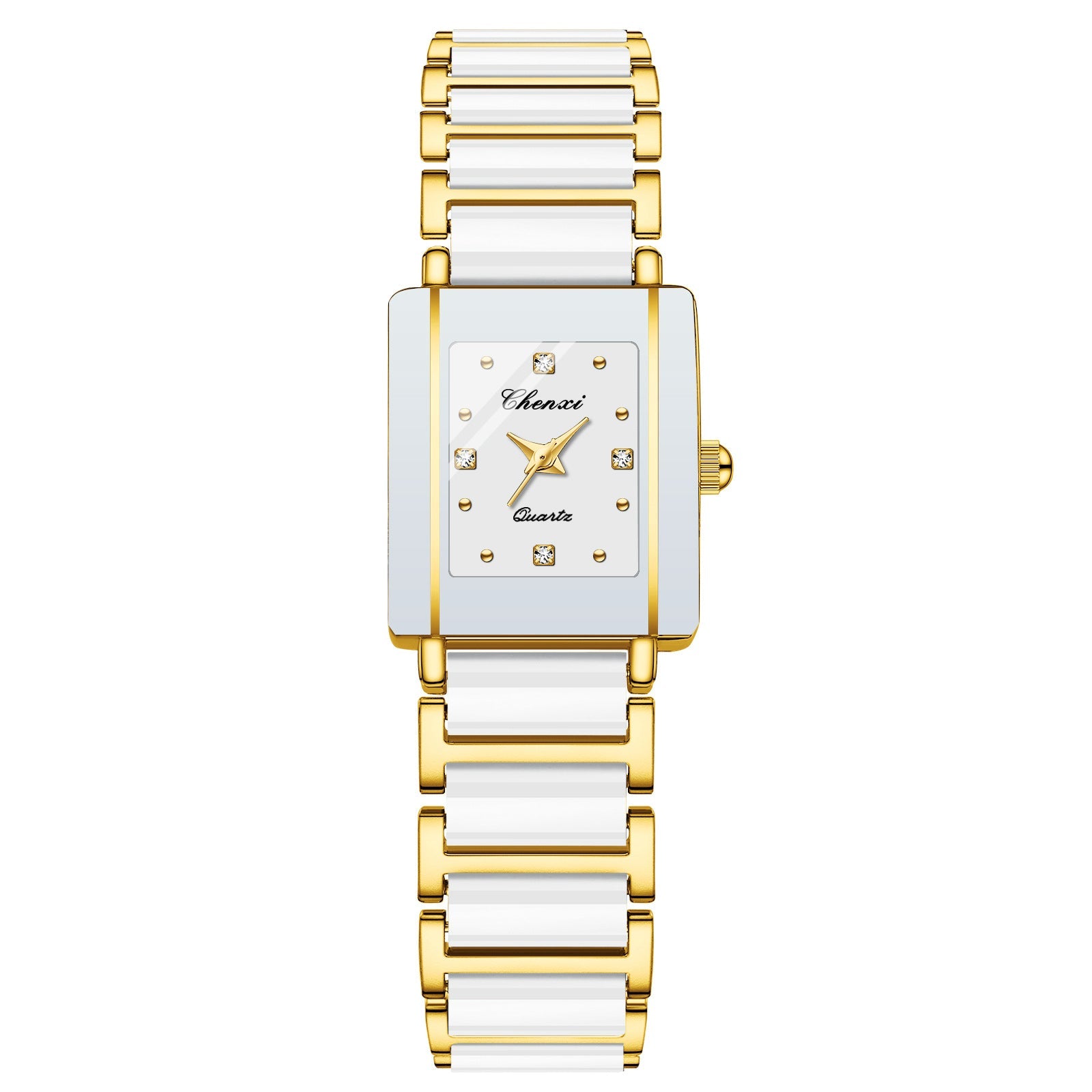 Couple's Square Quartz Watch | Ceramic Strap | His & Hers | 4 Color Sets | CHENXI