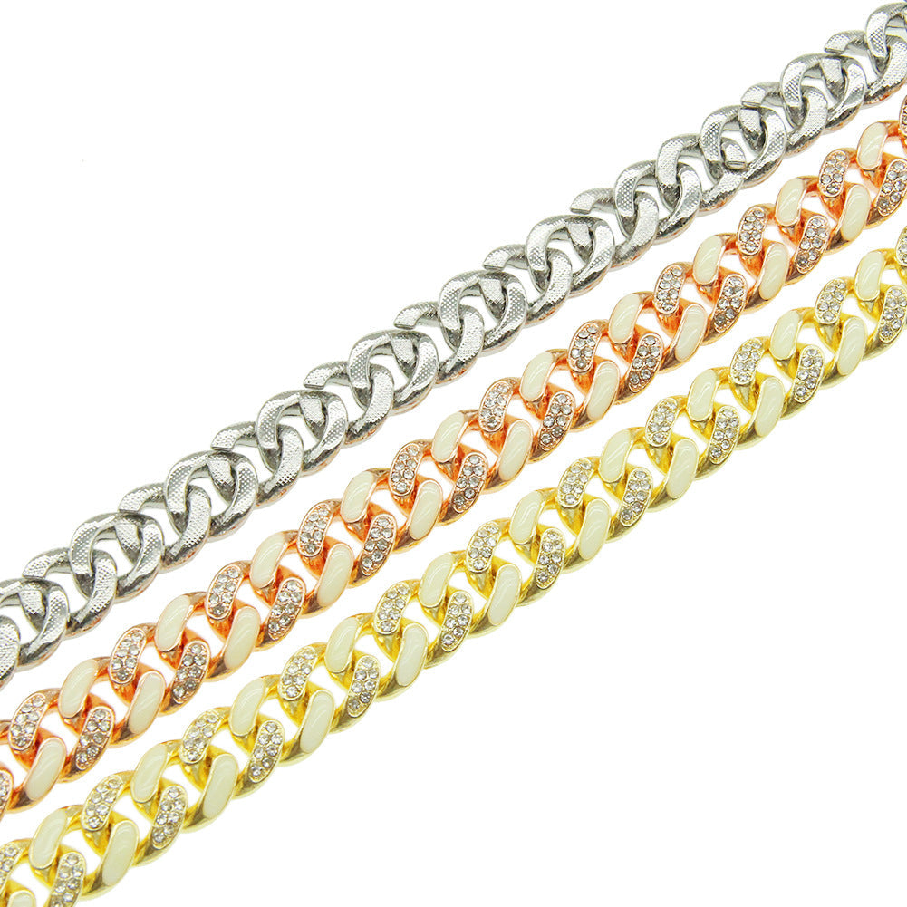 Cadena Cubana Luminosa con Strass