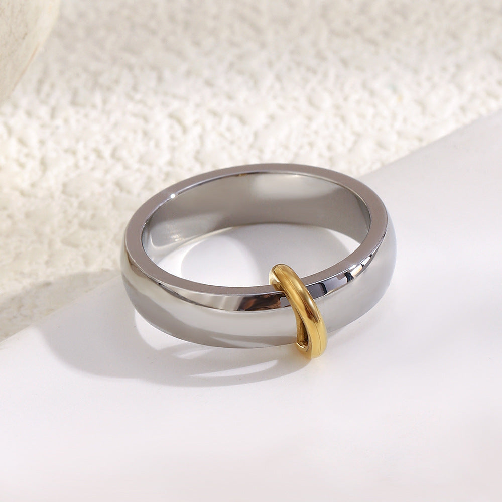 Bicolor Open Ring | 18K Gold Plated Stainless Steel | Minimalist Women's Ring | Sizes 6-8