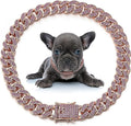 Hip-Hop Cuban Pet Collar | Crystal | Rose Gold | 12 Sizes 20-75cm | Dog & Cat Jewelry