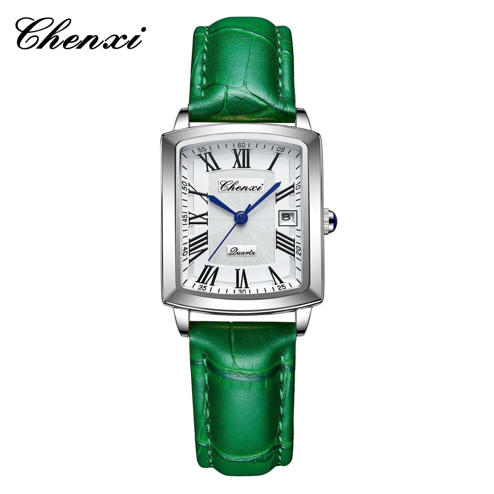 Couple's Casual Rectangular Watch | Genuine Leather Strap | Calendar & Night Light | His & Hers | CHENXI