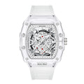 Barrel-Shaped Transparent Quartz Watch | Night Light | Calendar | 6 Bold Colors | Men's Fashion Watch