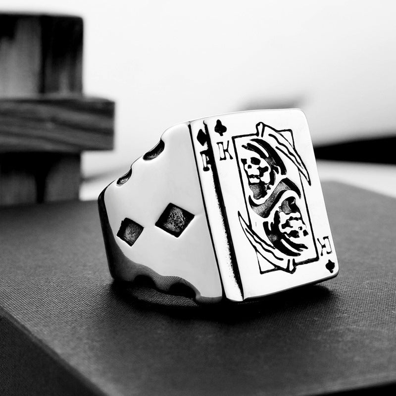 Retro Gothic Ring | Stainless Steel | 22mm Wide | Unisex | Sizes 7-13 US | Dark Statement Ring