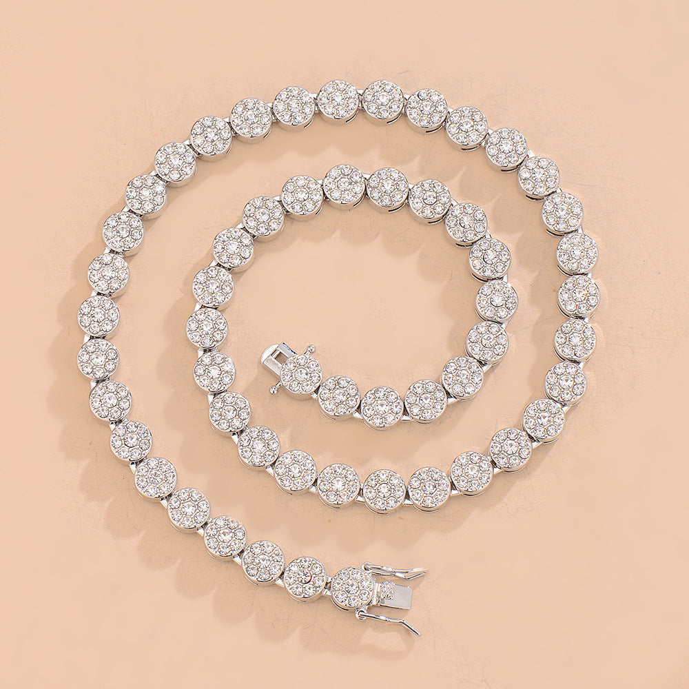 Full Diamond Cuban Chain | AAA Crystal | Gold & Silver | Necklace 45cm or Bracelet 20cm | Hip-Hop Street Jewelry
