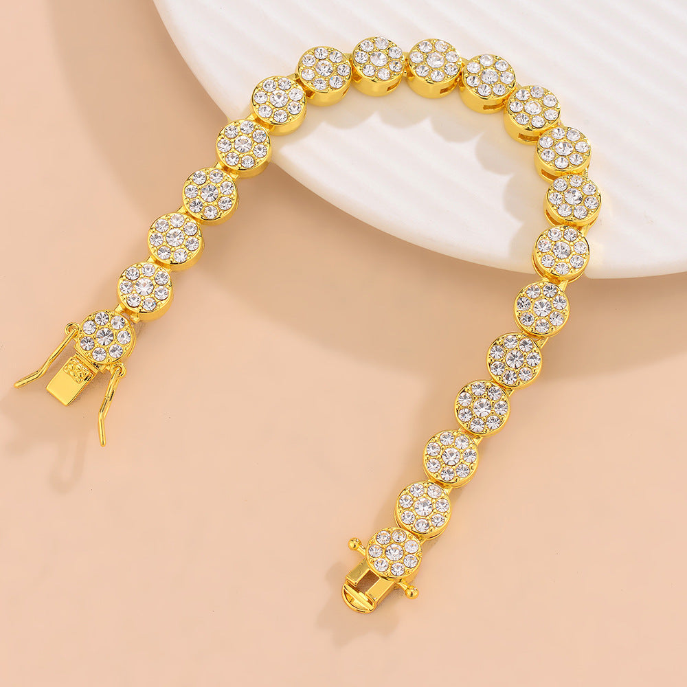 Full Diamond Cuban Chain | AAA Crystal | Gold & Silver | Necklace 45cm or Bracelet 20cm | Hip-Hop Street Jewelry