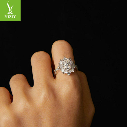 2-Carat Moissanite Diamond Ring | 925 Sterling Silver | Platinum Plated | Certificate Included | Sizes 6-8 US