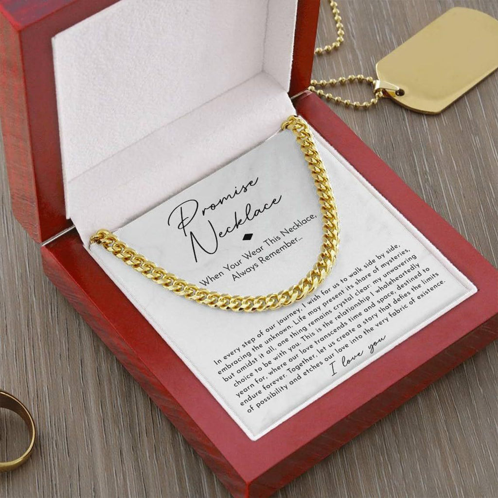 Cuban Link Chain | Stainless Steel | Double-Sided Polish | Wooden Gift Box Included | White Gold & Yellow Gold